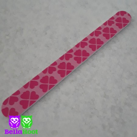 Nail File Pink Heart Clovers